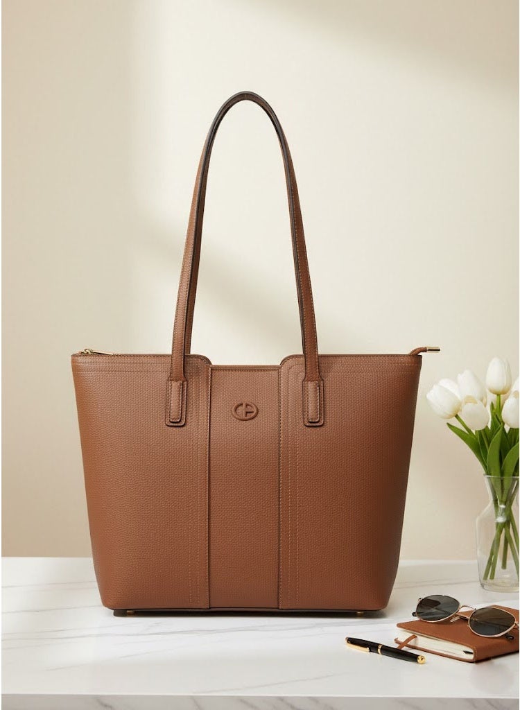 FUMES Sienna Structured Tote Bag – Premium Leather Women’s Shoulder Handbag - Image 2